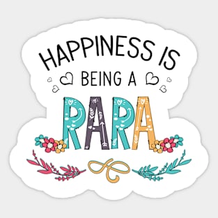 Happiness Is Being A Rara Wildflowers Valentines Mothers Day Sticker